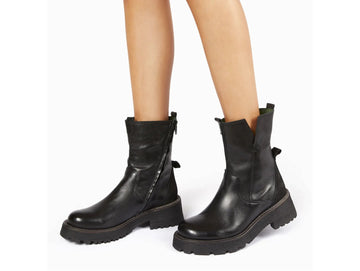 Felmini Winter Ankle Boots with Side Zip Leather Upper