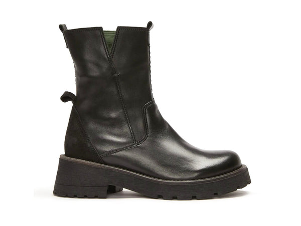 Felmini Stivaletti Invernali con Cerniera Laterale Tomaia Pelle Nera D540