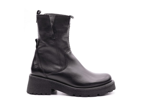Felmini Stivaletti Invernali Cerniera Laterale Tomaia Pelle Nera D540