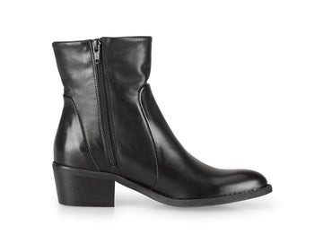 Felmini Women's Minimal Black Leather Ankle Boots F/W