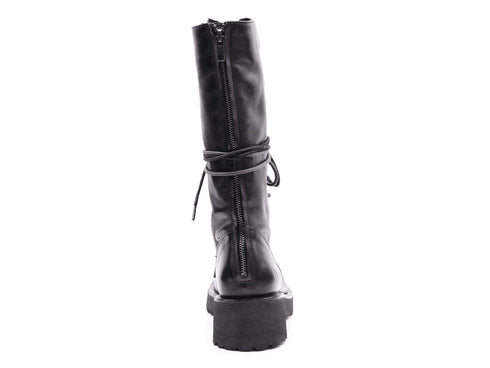 Felmini Boots Lace with Back Zipper Leather Upper