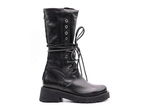 Felmini Boots Lace with Back Zipper Leather Upper