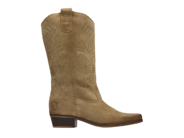 Felmini Stivali Texani Gambale Alto Tomaia Camoscio Beige d846