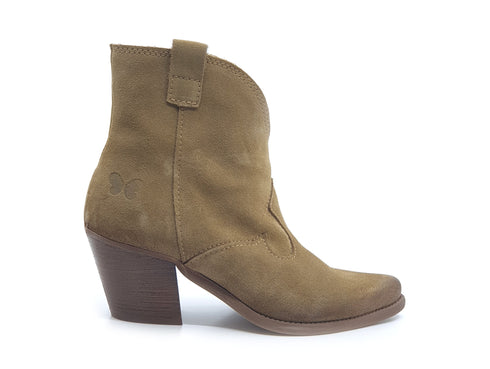 Felmini Stivaletto Texano Eleganza Western Tomaia Camoscio Beige Stone E230