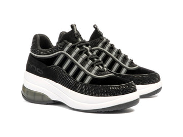 Fornarina Sneaker UP Nera con Strass e Platform A/I