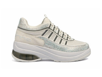 Fornarina Sneaker UP Bianca con Strass e Platform A/I