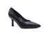 Francesco Milano Black Leather V-Neck Pumps