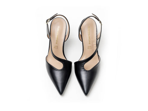 Francesco Milano Slingback Pointed Toe with Asymmetric Design