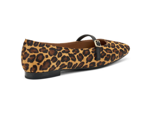 Frau Ballerinas Made in Italy Strap Upper Leopard Leather