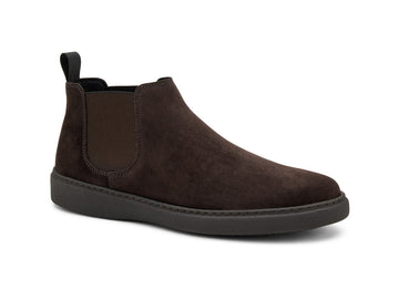 Frau Chelsea Boot for Men "City" in Dark Brown Suede