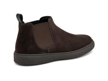 Frau Chelsea Boot for Men "City" in Dark Brown Suede