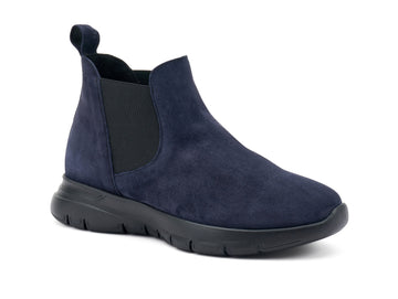 Frau Chelsea Women's Comfort Tech Boot in Blue Suede