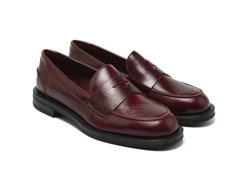 Frau Mocassino Donna Classico in Pelle Bordeaux
