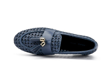 Frau Low Heel Loafers with Woven Leather Tassels