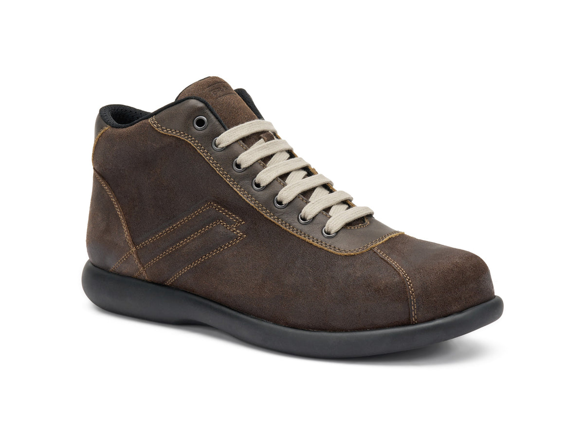 Men's Brown Leather Polacchino Boots Comfort and Casual Style