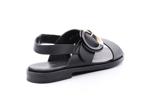 Frau Women's Flat Sandals Made in Italy in Leather with two Bands
