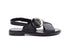 Frau Donna Sandali Flat Made in Italy in Pelle con due Fasce 86P9 Neri