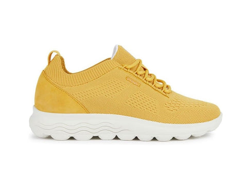 Geox donna scarpe sneakers estive spherica tomaia tessuto knitt giallo D15NUA