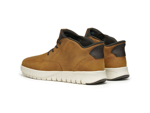 Geox Polacchino Uomo Flextride Plus Fast In Pelle Marrone