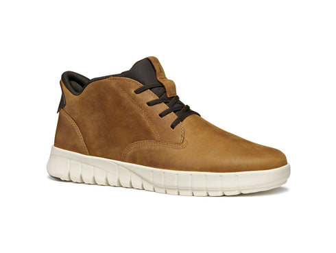 Geox Polacchino Uomo Flextride Plus Fast In Pelle Marrone