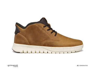 Geox Polacchino Uomo Flextride Plus Fast In Pelle Marrone U56MAB - AI-Generated Model