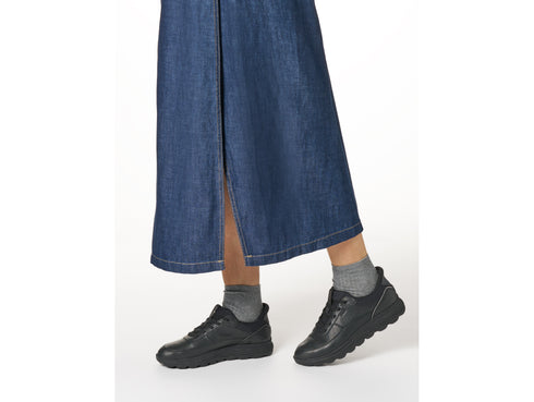 Geox Sneaker Donna Spherica Plus in Pelle Total Black