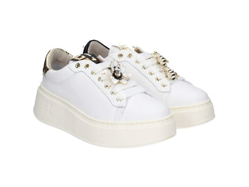 GIO+ Sneakers Donna Pelle con Dettagli Gold e Applicazioni Gioiello
