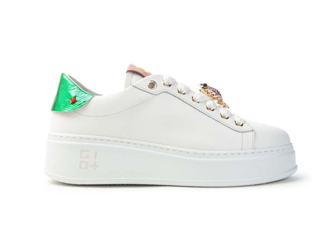 Gio+ Scarpe Gioiello Rana Made in Italy Tomaia in Pelle bianca pia144a