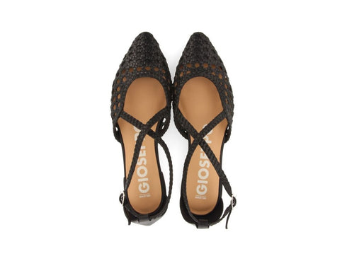 Gioseppo Leskovic Shoes Low Heel Braided Leather Upper