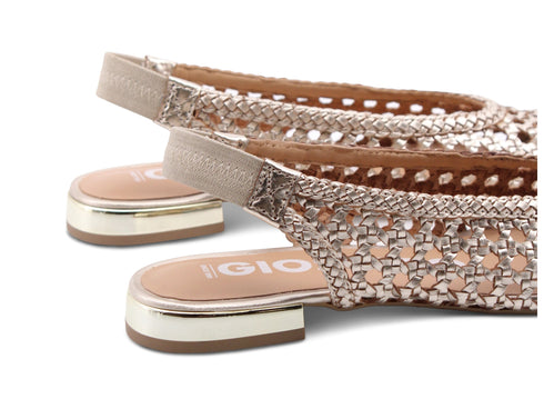 Gioseppo Slingback Guatavita Tacco Basso in Pelle Intrecciata