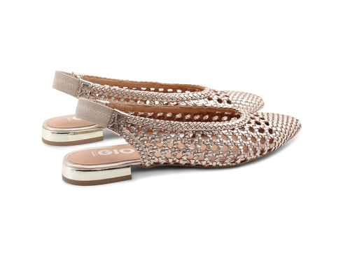 Gioseppo Slingback Guatavita Tacco Basso in Pelle Intrecciata