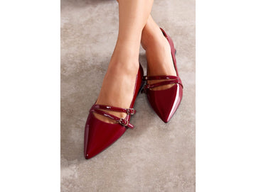Gioseppo Mary Jane in Burgundy Patent with Double Strap