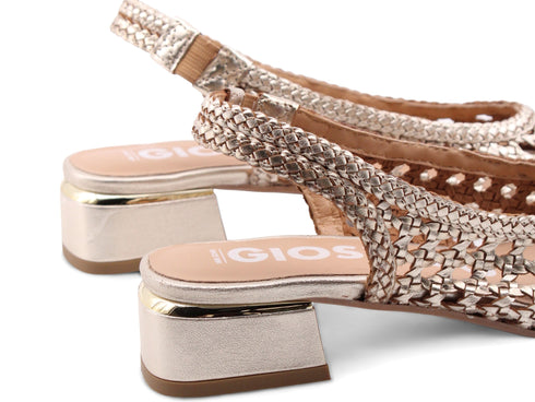 Gioseppo Slingback Piskove con Tacco Tomaia Pelle Intrecciata