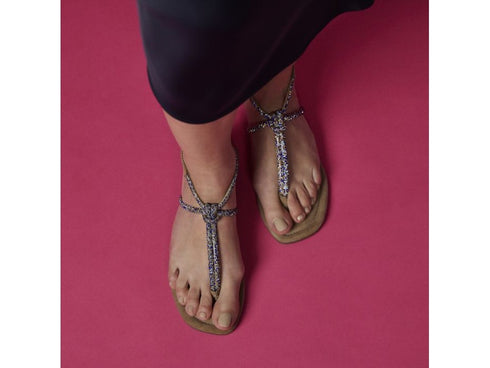 Gioseppo Seffner Sandals Low Flip Flops Microrhinestone Suede