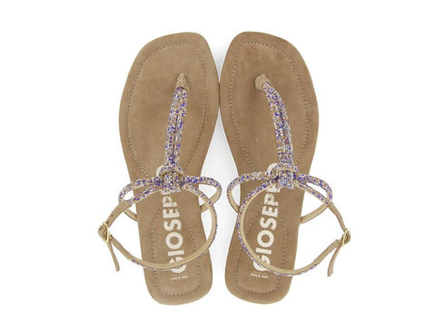 Gioseppo Seffner Sandals Low Flip Flops Microrhinestone Suede