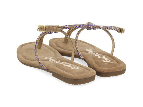 Gioseppo Seffner Sandals Low Flip Flops Microrhinestone Suede