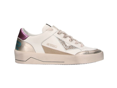 4B12 Kyle Scarpe Made in Italy Donna Autunno Inverno Pelle Bianco Beige