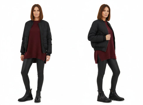 Look grintoso con stivaletti Melluso pelle nera maxi zip