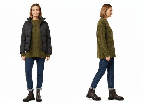 Look informale con stivaletti Melluso Chelsea marrone chunky