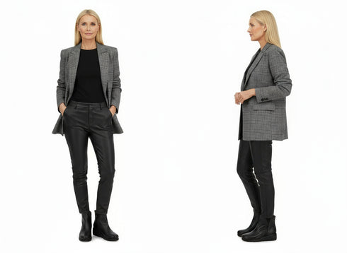 Look metropolitano con stivaletti Melluso neri