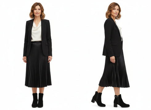 Look occasione speciale con stivaletti Melluso camoscio nero eleganti