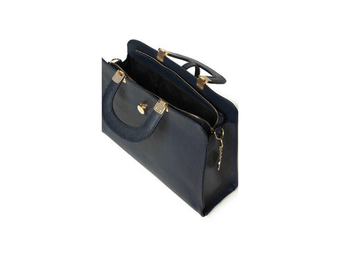 Melluso Professional Handbag in Blue Leather