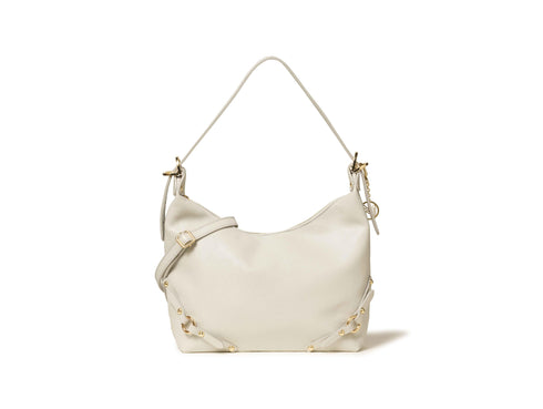 Melluso Borsa Hobo in Pelle Beige Ghiaccio con Dettagli Dorati -BOR558-250565