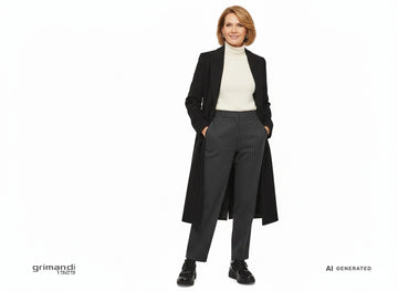 Melluso Calzatura Comfort Nera con Zip e Strass Tono su Tono Outfit - AI-Generated Model