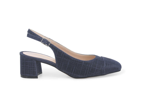 Melluso Slingback Elegante per Cerimonia Tomaia Tessuto Blu E1301Z-244997