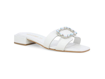 Melluso Ciabatta Donna Elegante con Fibbia Gioiello Cristalli