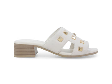 Melluso Ciabatte Donna con Borchie Oro Tomaia Pelle Panna Beige K56018Z-245102