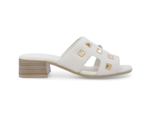 Melluso Ciabatte Donna con Borchie Oro Tomaia Pelle Panna Beige K56018Z-245102