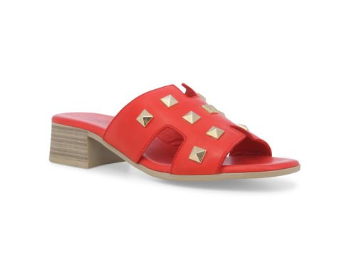 Melluso Ciabatte Donna con Borchie Oro Tacco Chic Pelle