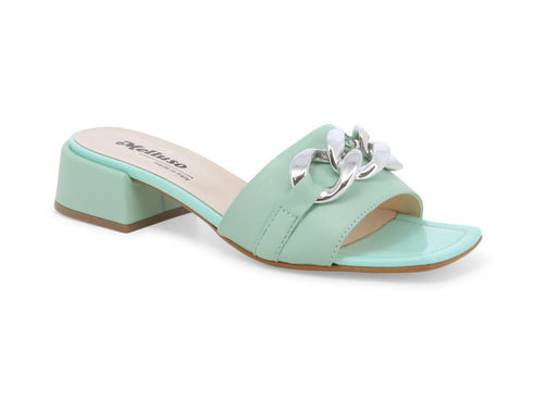 Melluso Casual Chic slippers with silver leather chain